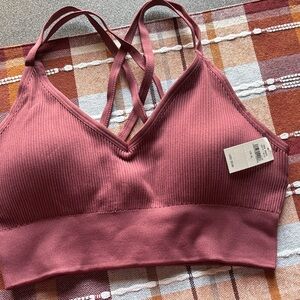 Women's Aerie Ribbed Mauve Bralette